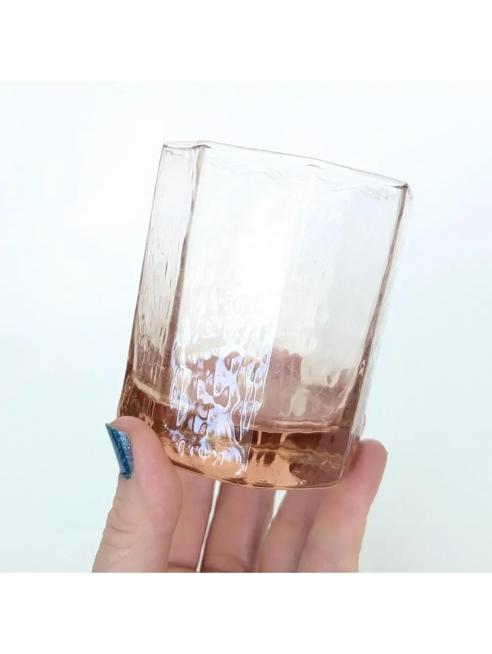 Vintage Libbey Blush Pink Facets 8-Ounce Tumbler - Rocks Glass